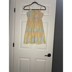 Roxy Beach Hangs Tie Dye Smock Tiered Sundress Medium Nwt $48.00
